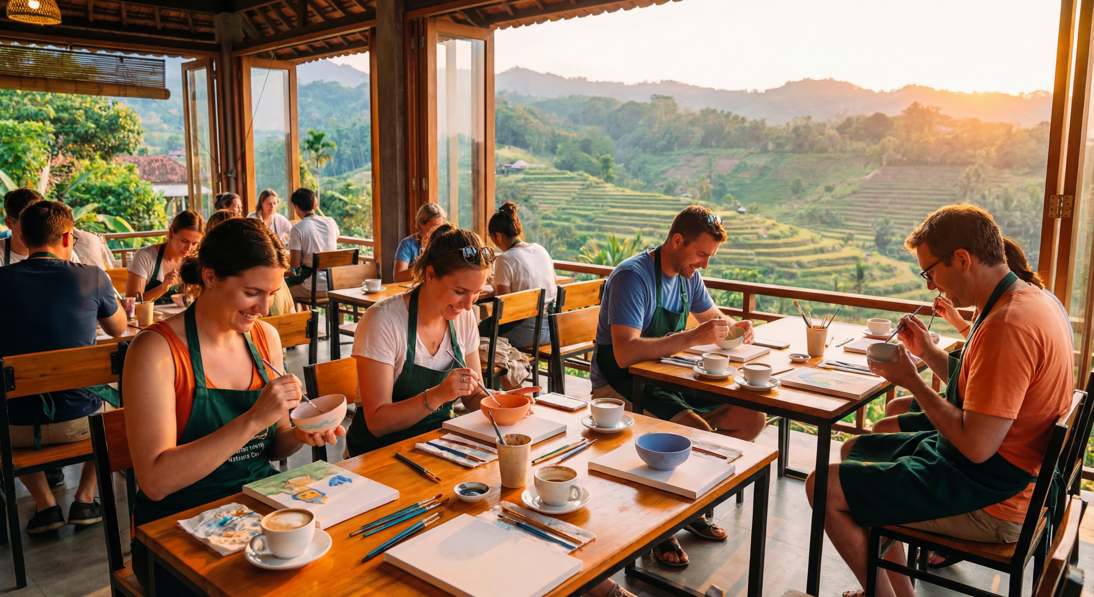 Cafe Workshop: Trào lưu vừa nhâm nhi cà phê vừa làm gốm, vẽ tranh