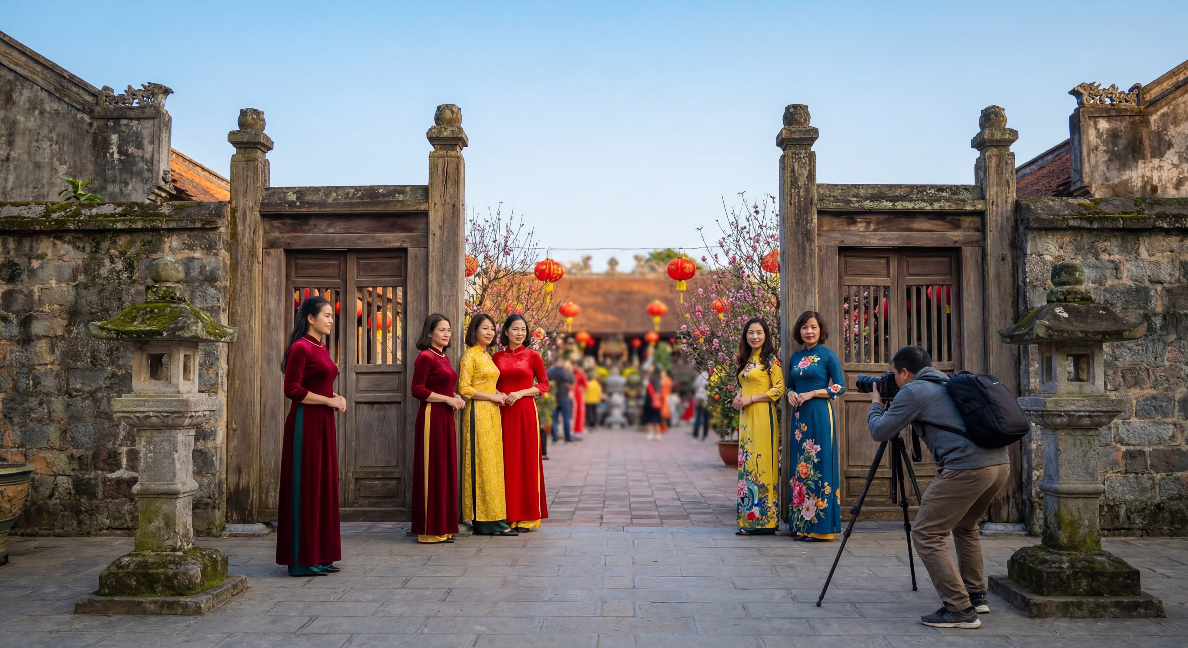 Săn ảnh Áo Dài Tết tại các di tích cổ: Trend nhiếp ảnh hoài niệm